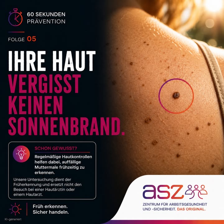 ☀️ Ihre Haut vergisst keinen Sonnenbrand.Unsere Haut merkt sich jede intensive UV-Belastung.....
